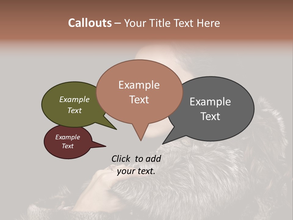 Person Fur Coat Hand PowerPoint Template