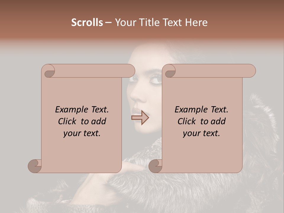 Person Fur Coat Hand PowerPoint Template