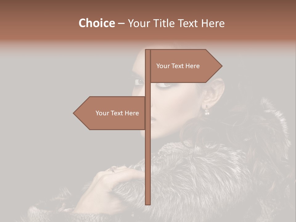 Person Fur Coat Hand PowerPoint Template