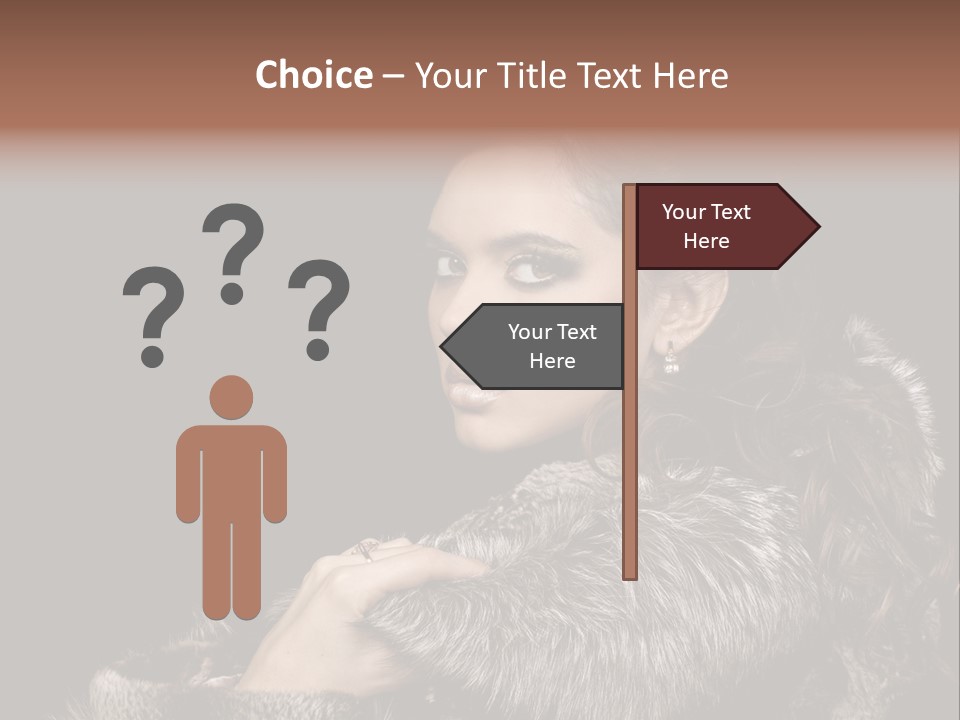 Person Fur Coat Hand PowerPoint Template