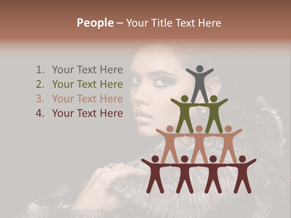 Person Fur Coat Hand PowerPoint Template