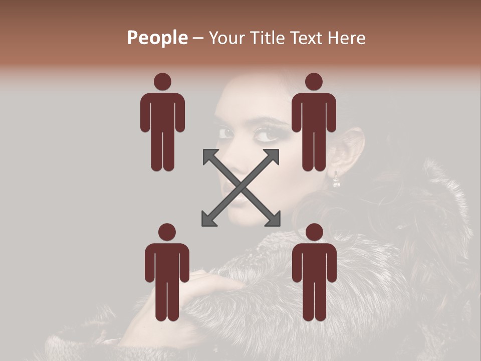 Person Fur Coat Hand PowerPoint Template