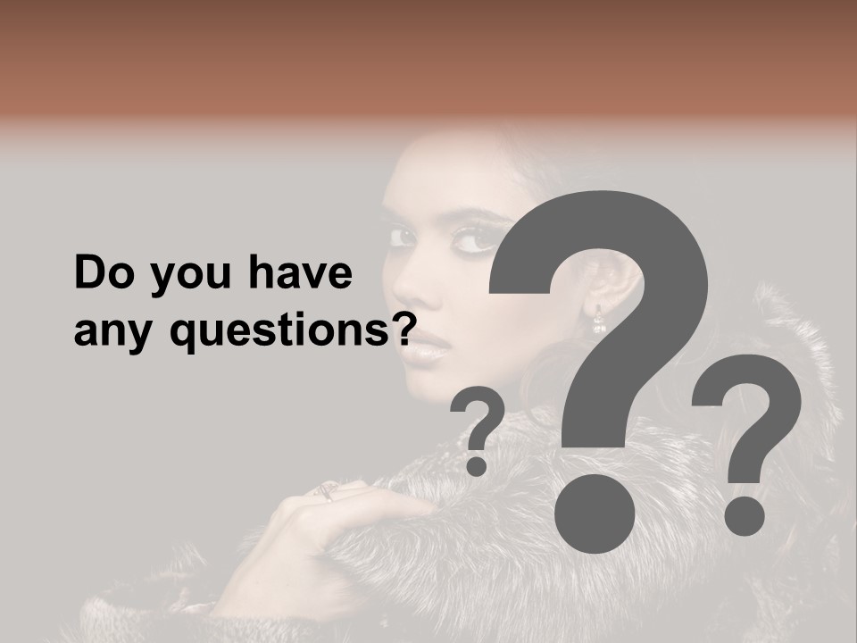 Person Fur Coat Hand PowerPoint Template