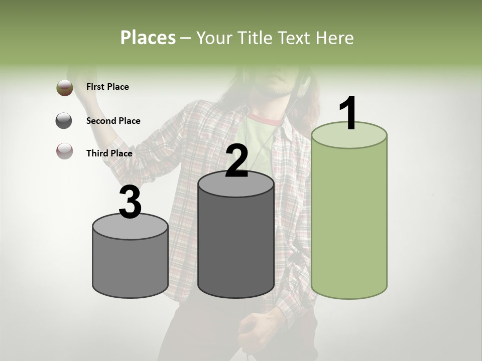 Song Earphones Man PowerPoint Template