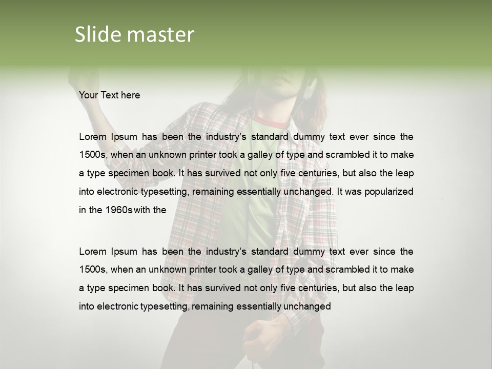 Song Earphones Man PowerPoint Template