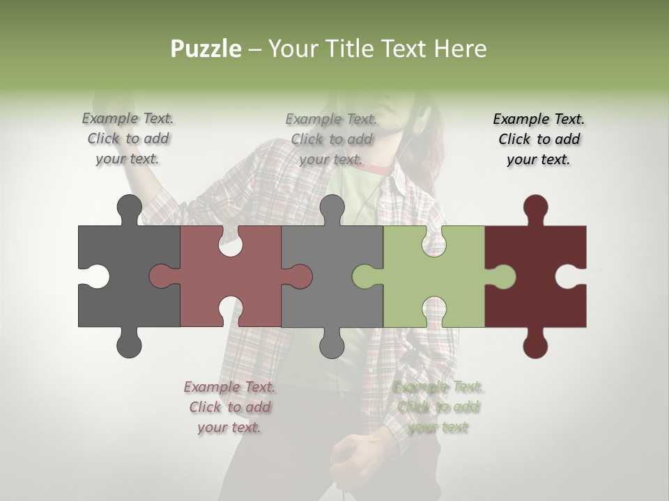 Song Earphones Man PowerPoint Template