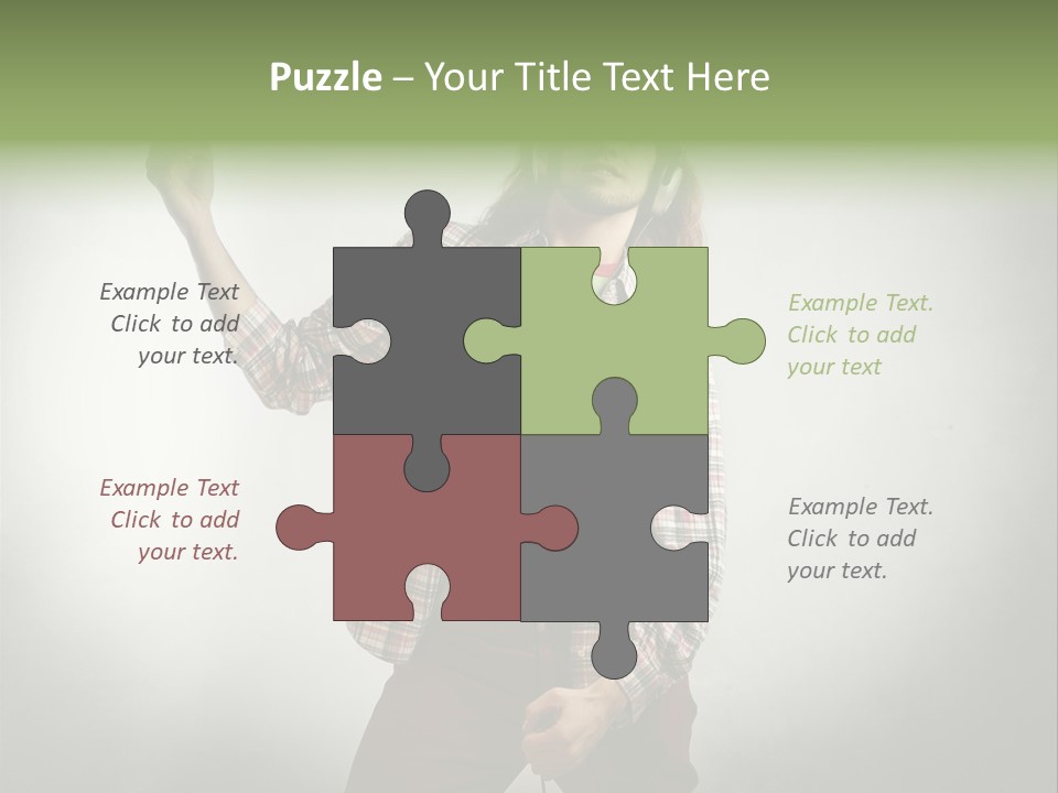 Song Earphones Man PowerPoint Template