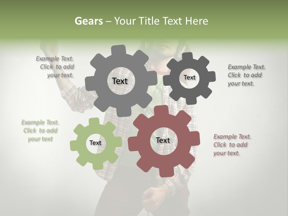 Song Earphones Man PowerPoint Template