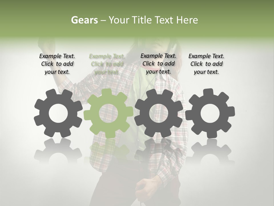 Song Earphones Man PowerPoint Template