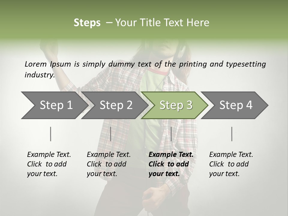 Song Earphones Man PowerPoint Template