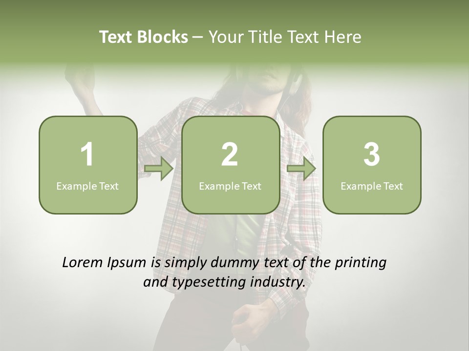 Song Earphones Man PowerPoint Template