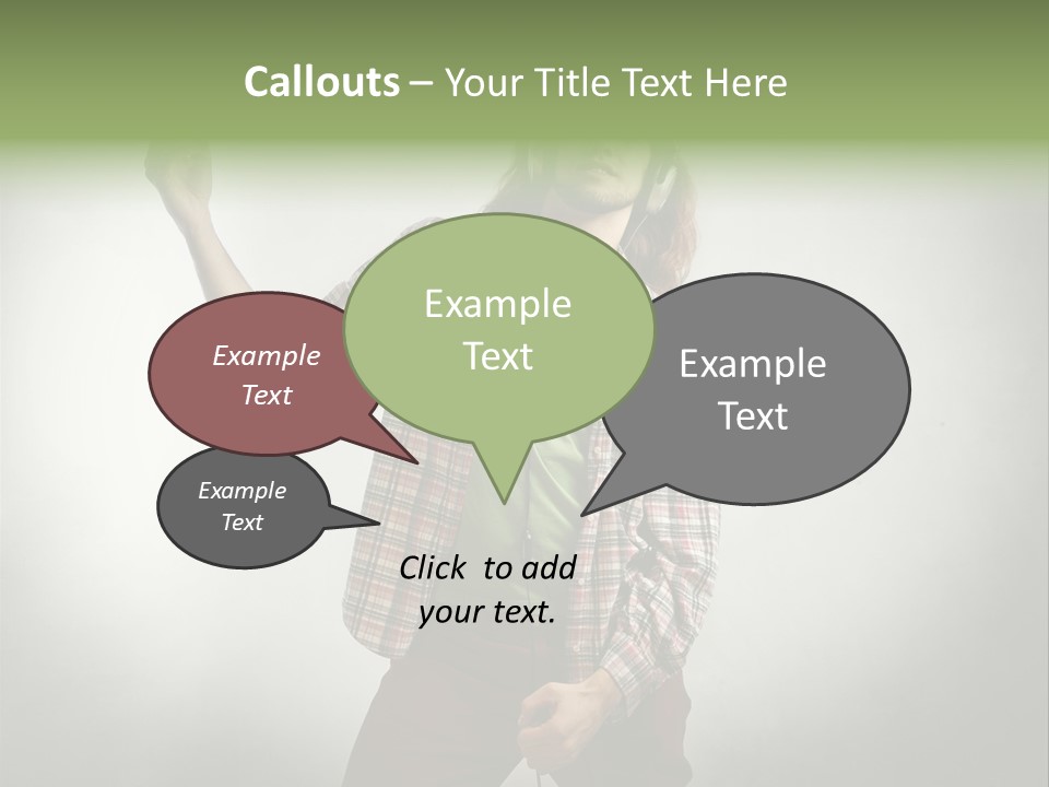 Song Earphones Man PowerPoint Template