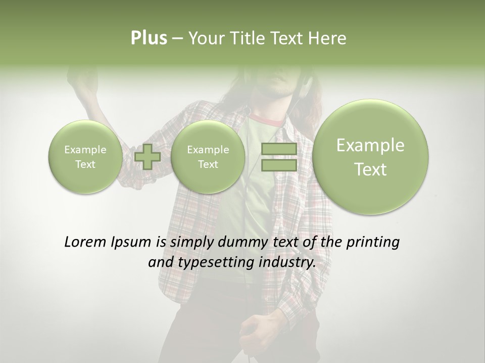 Song Earphones Man PowerPoint Template