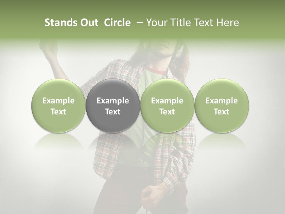 Song Earphones Man PowerPoint Template