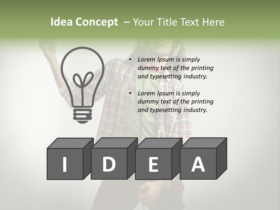 Song Earphones Man PowerPoint Template