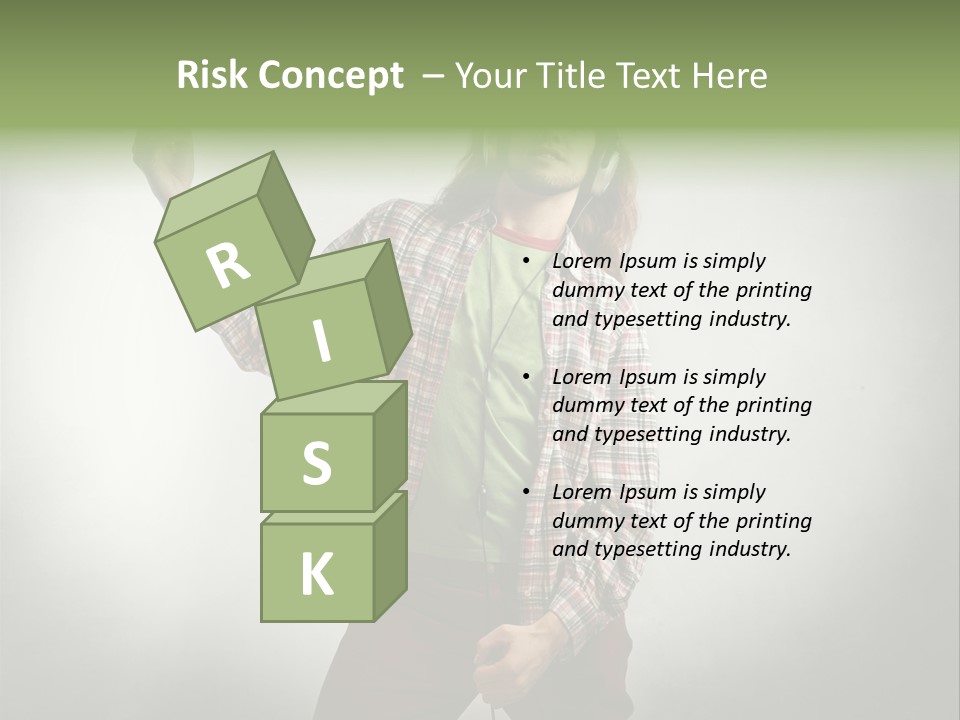 Song Earphones Man PowerPoint Template