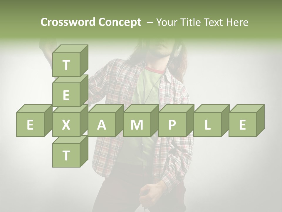 Song Earphones Man PowerPoint Template