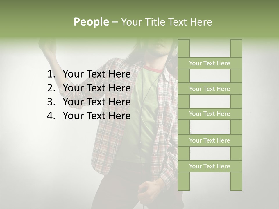 Song Earphones Man PowerPoint Template