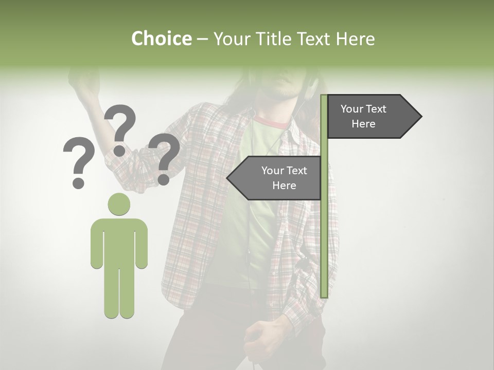 Song Earphones Man PowerPoint Template