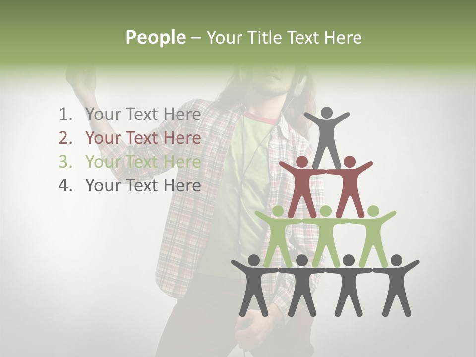 Song Earphones Man PowerPoint Template