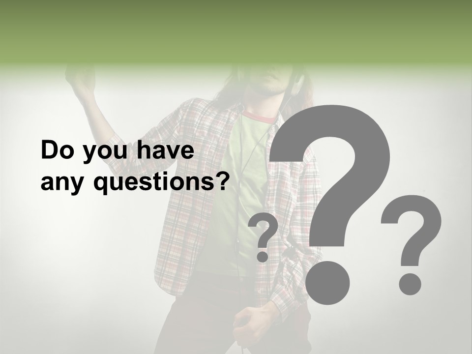 Song Earphones Man PowerPoint Template