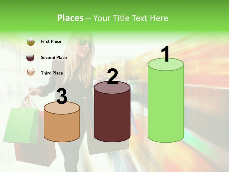 Girl Twenties Shopping PowerPoint Template