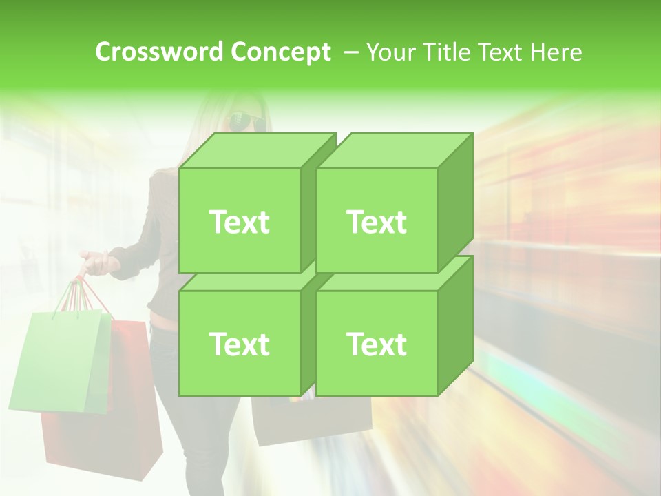 Girl Twenties Shopping PowerPoint Template