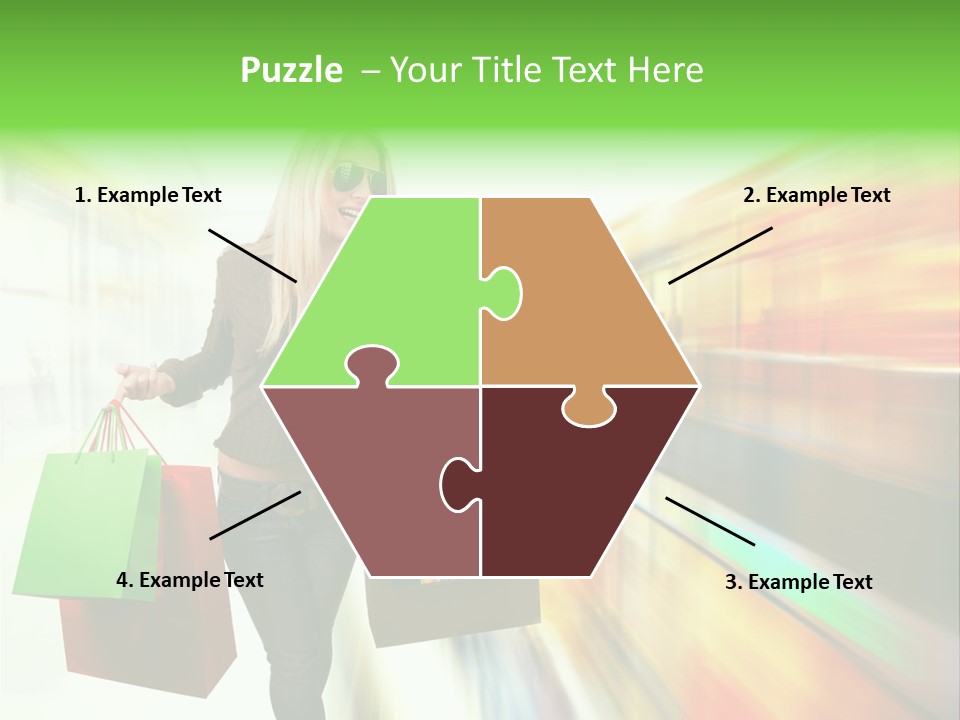 Girl Twenties Shopping PowerPoint Template