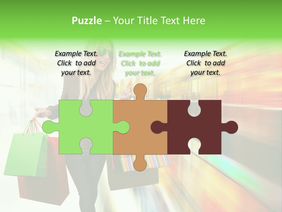 Girl Twenties Shopping PowerPoint Template