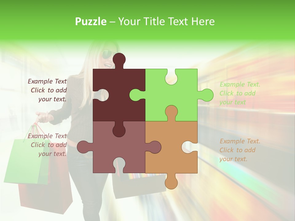 Girl Twenties Shopping PowerPoint Template