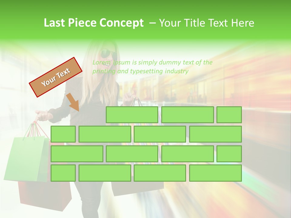 Girl Twenties Shopping PowerPoint Template