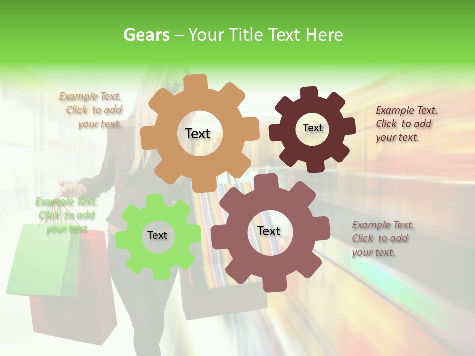 Girl Twenties Shopping PowerPoint Template