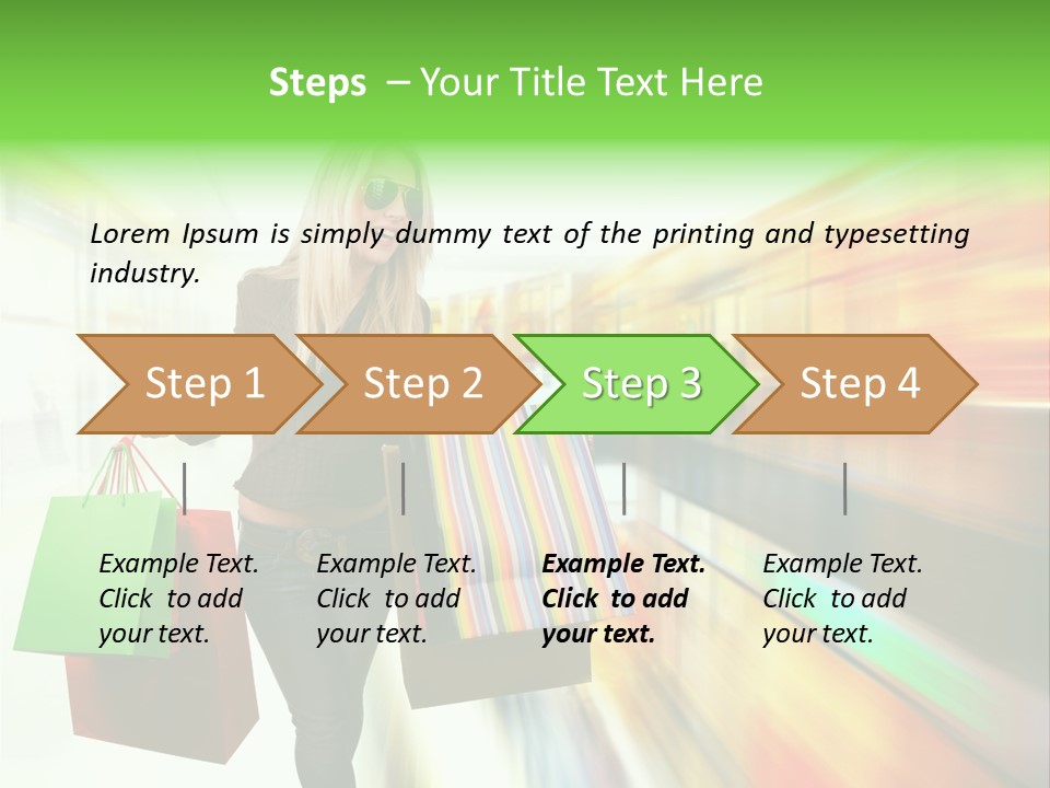 Girl Twenties Shopping PowerPoint Template