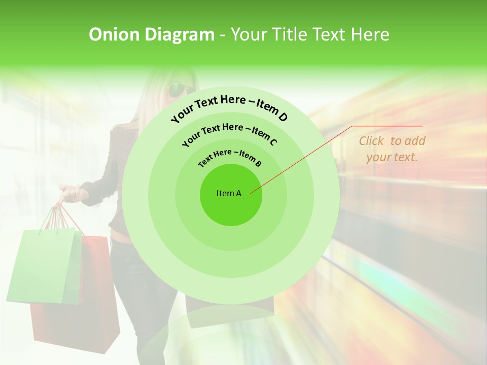 Girl Twenties Shopping PowerPoint Template