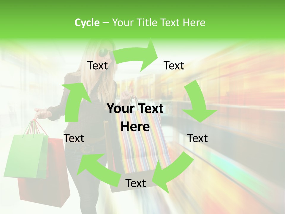 Girl Twenties Shopping PowerPoint Template