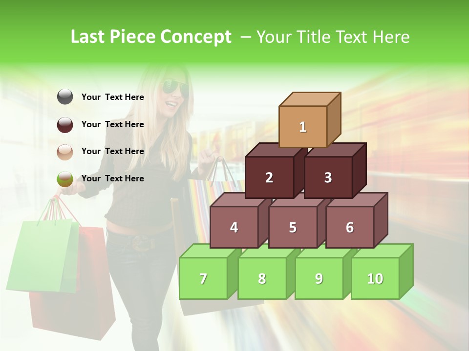 Girl Twenties Shopping PowerPoint Template