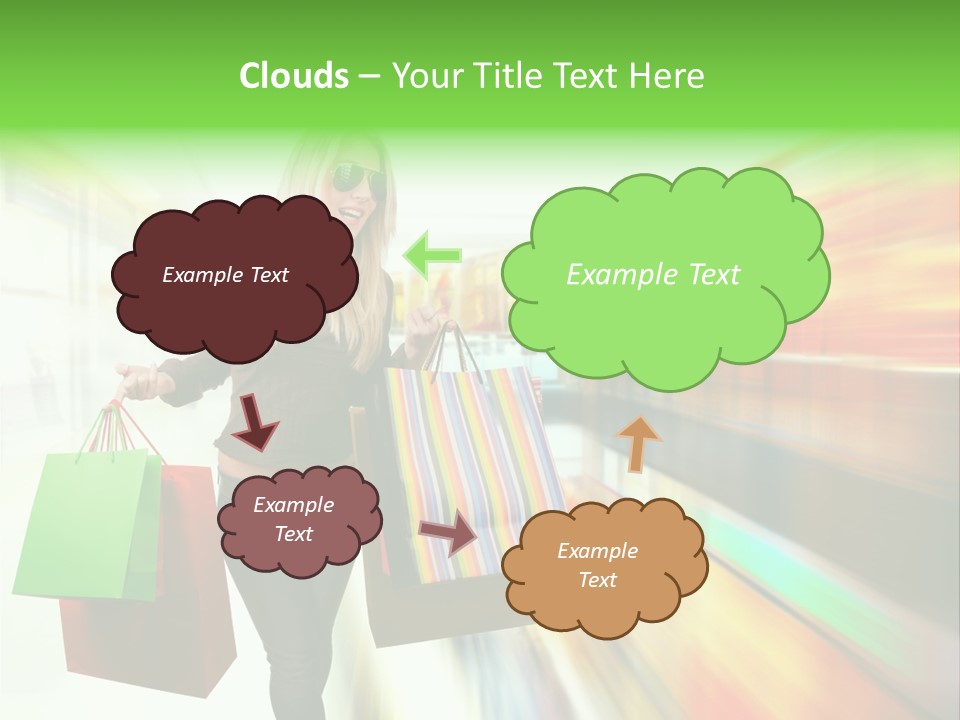 Girl Twenties Shopping PowerPoint Template