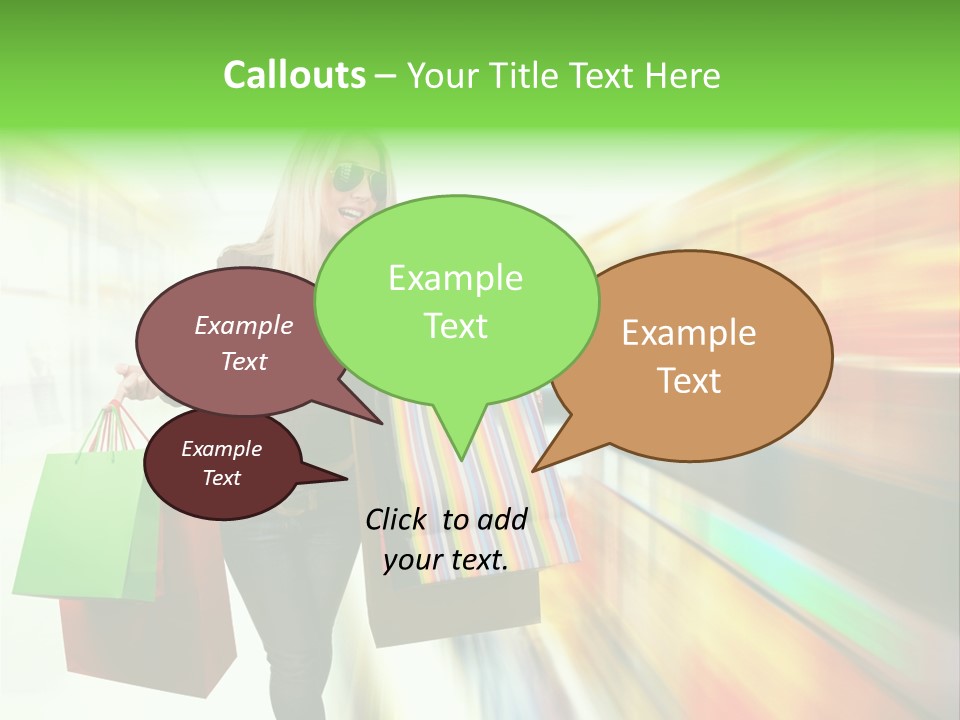 Girl Twenties Shopping PowerPoint Template