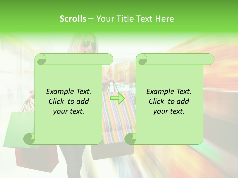 Girl Twenties Shopping PowerPoint Template