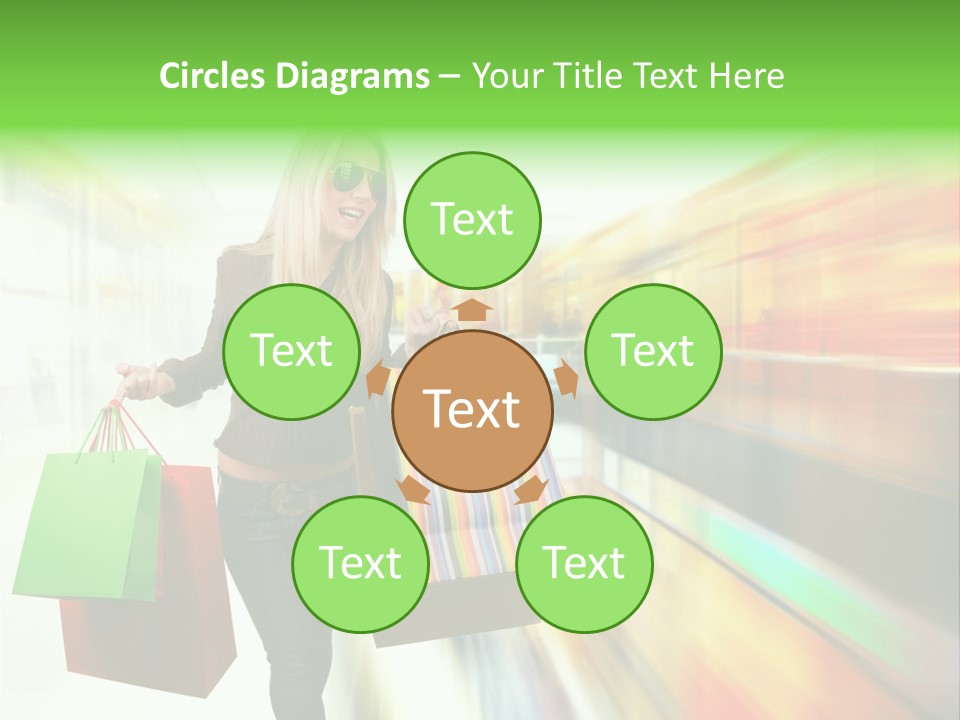 Girl Twenties Shopping PowerPoint Template