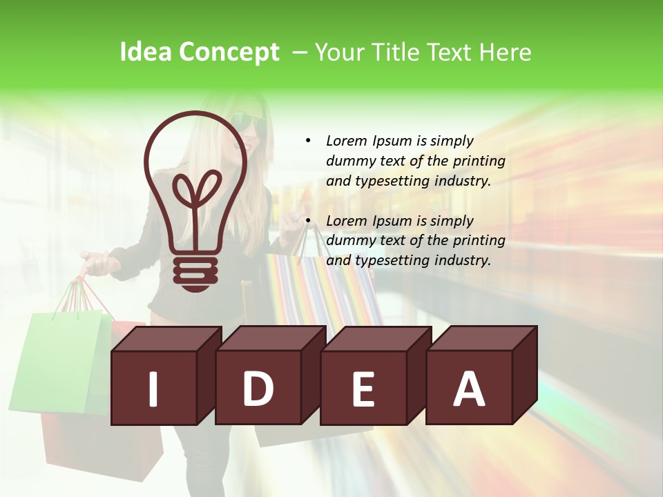 Girl Twenties Shopping PowerPoint Template