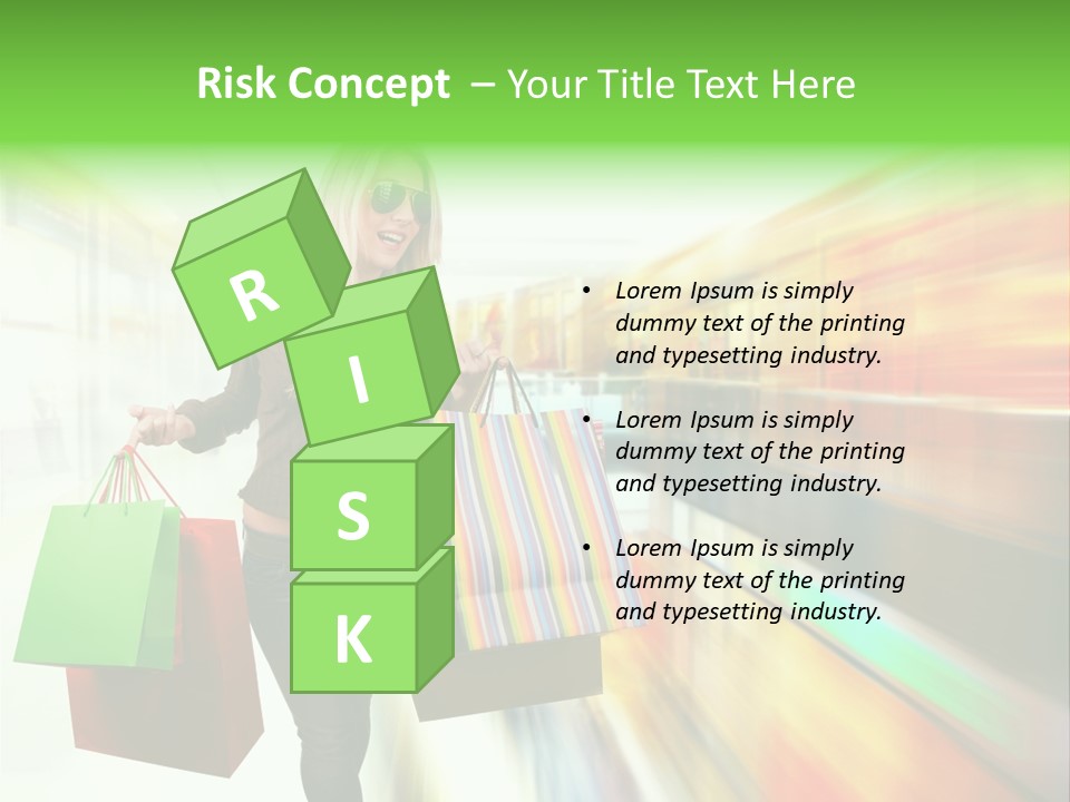 Girl Twenties Shopping PowerPoint Template