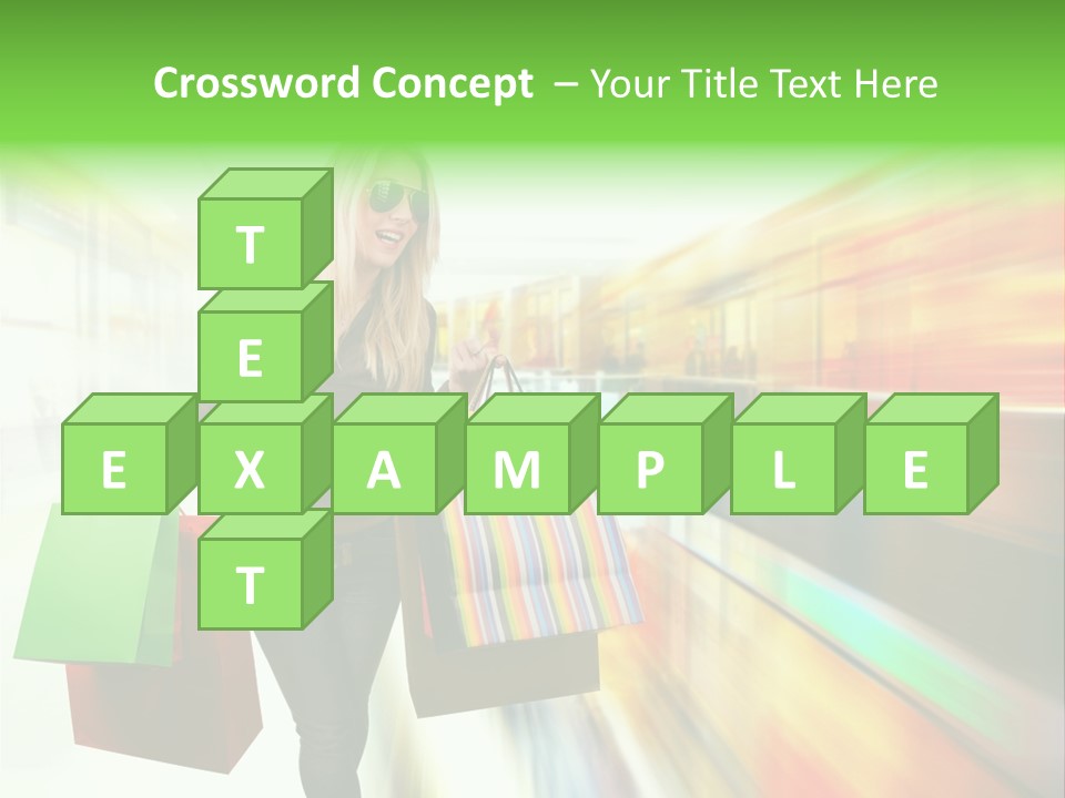 Girl Twenties Shopping PowerPoint Template