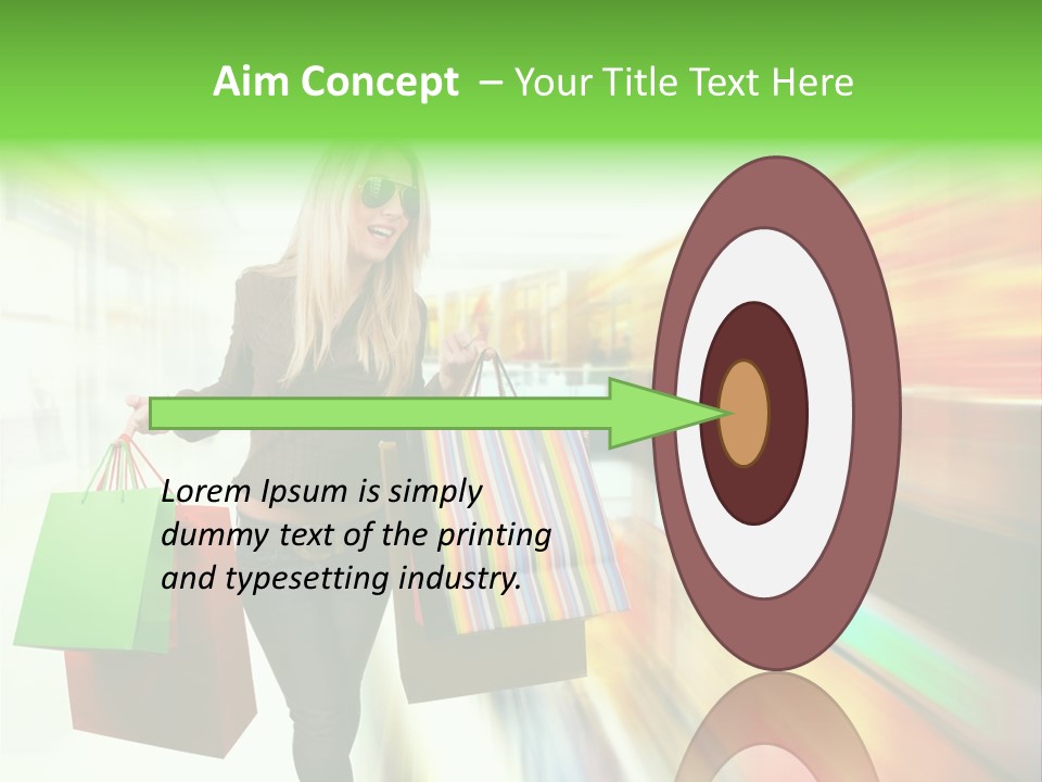 Girl Twenties Shopping PowerPoint Template