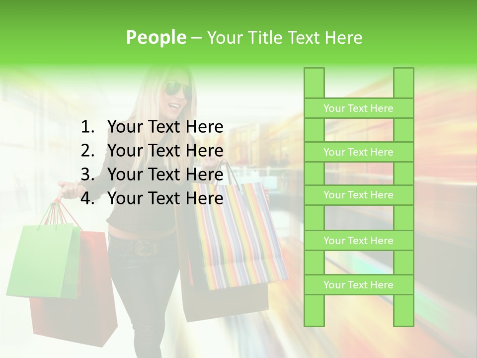 Girl Twenties Shopping PowerPoint Template