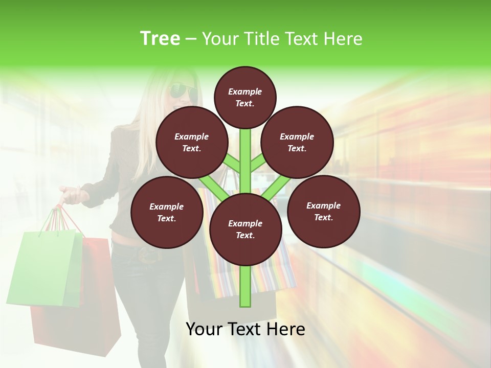 Girl Twenties Shopping PowerPoint Template