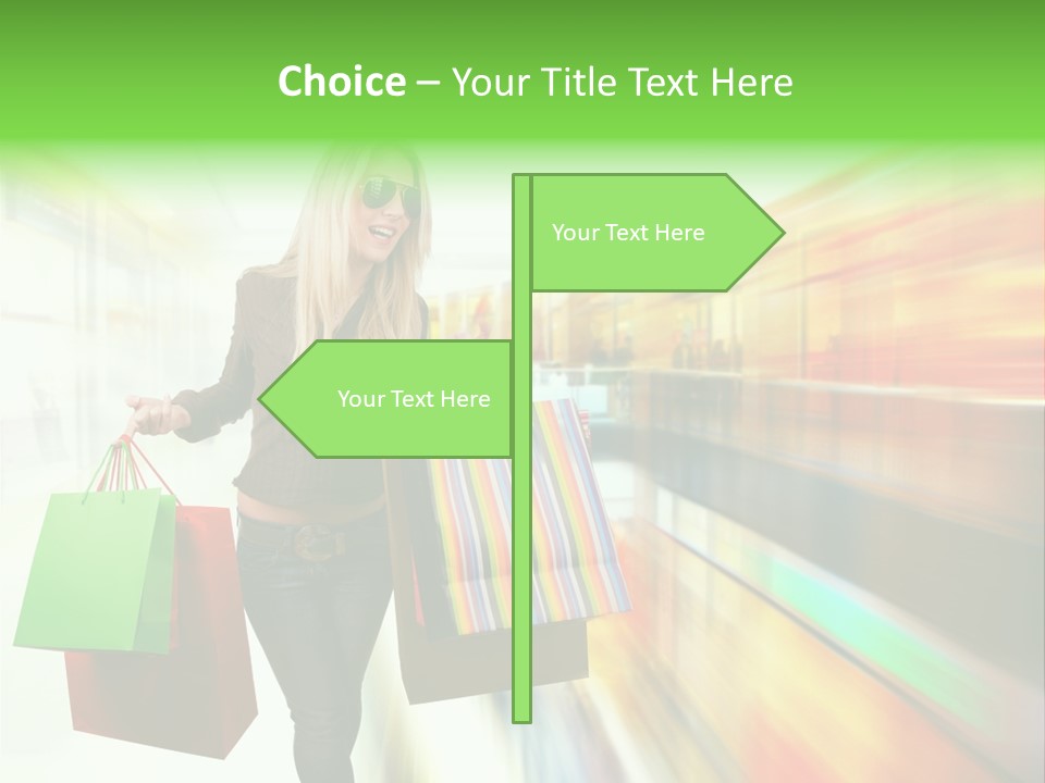 Girl Twenties Shopping PowerPoint Template