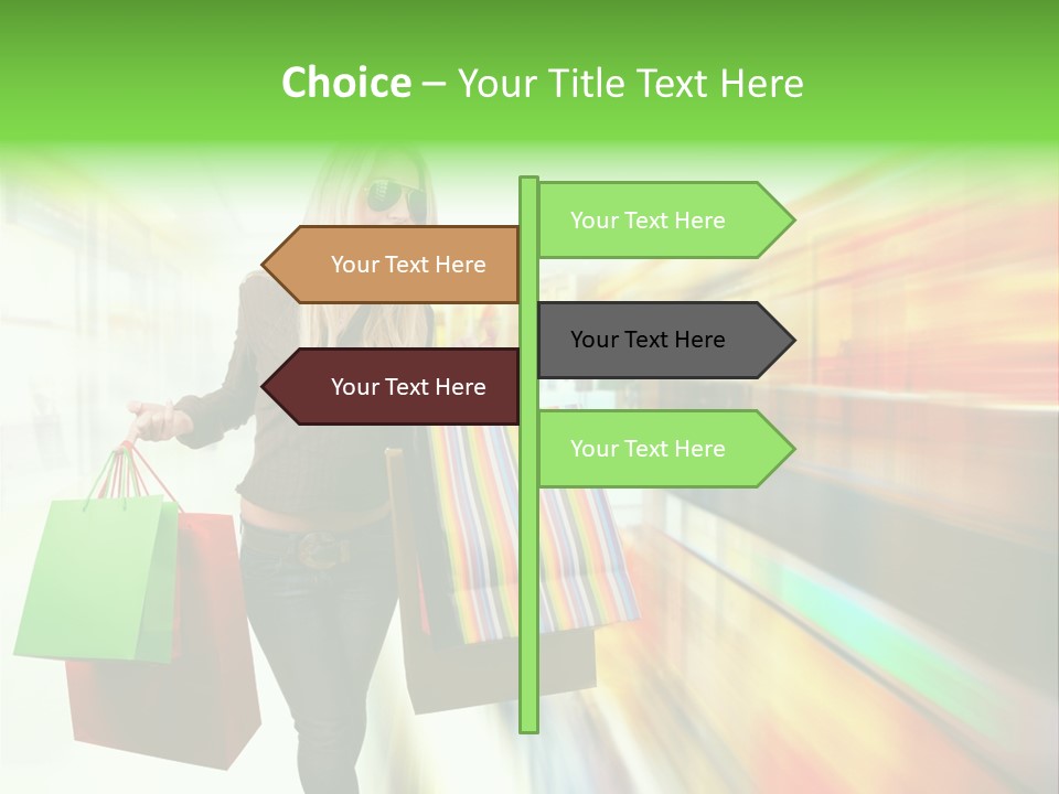 Girl Twenties Shopping PowerPoint Template