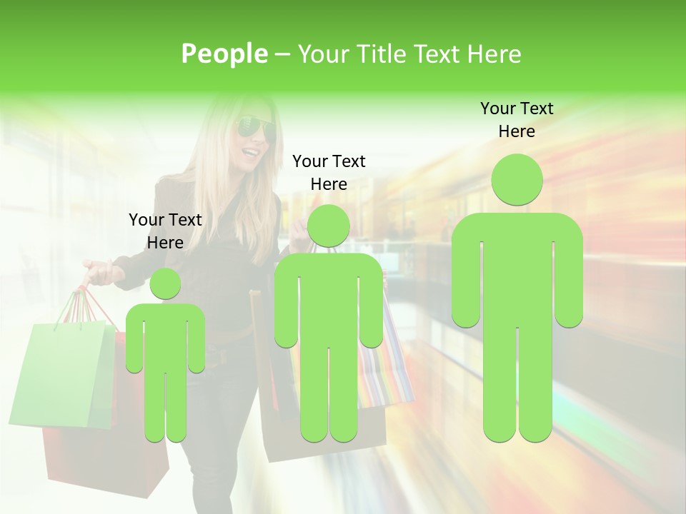 Girl Twenties Shopping PowerPoint Template