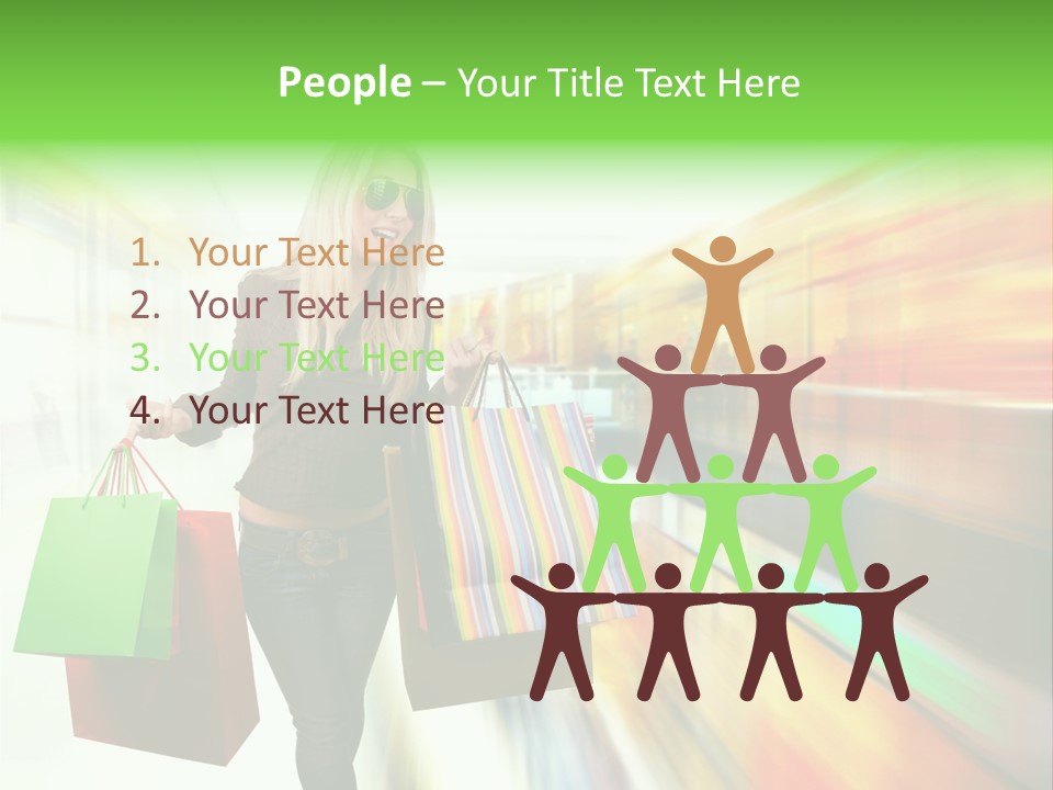 Girl Twenties Shopping PowerPoint Template